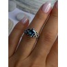 925 Sterling Silver Aquamarine Ring Size 6