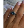 925 Sterling Silver Aquamarine Ring Size 6