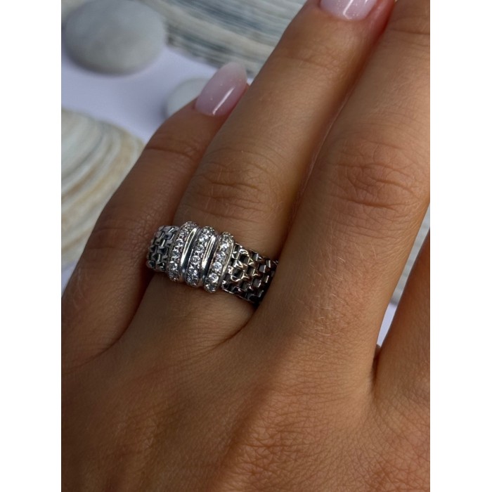 Dyadema Italy 925 Sterling Silver Cz Ring Size 9
