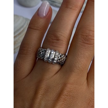 Dyadema Italy 925 Sterling Silver Cz Ring Size 9