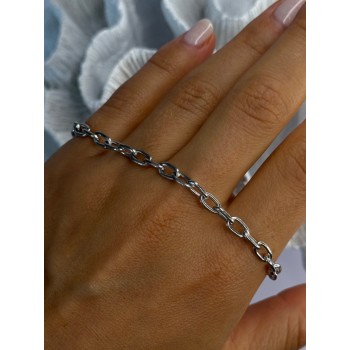 925 Sterling Silver Heart & Key CZ Bracelet Length 7.5