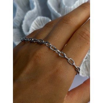 925 Sterling Silver Heart & Key CZ Bracelet Length 7.5