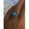 925 Sterling Silver Turquoise Ring Size 8