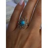 925 Sterling Silver Turquoise Ring Size 8
