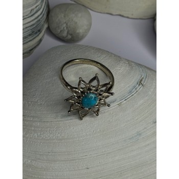925 Sterling Silver Turquoise Ring Size 8