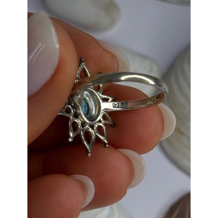 925 Sterling Silver Turquoise Ring Size 8