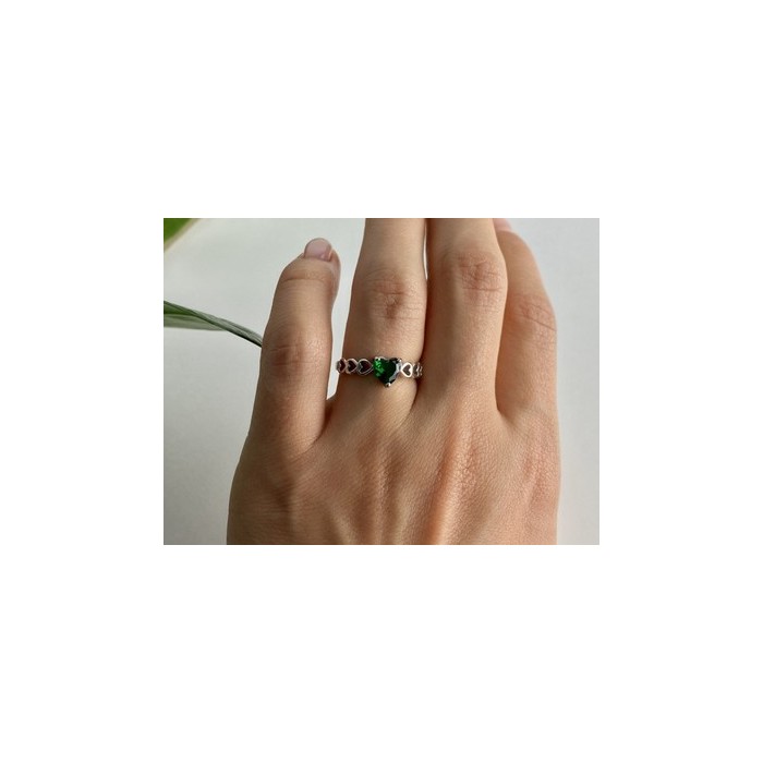 925 Sterling Silver Green CZ 
