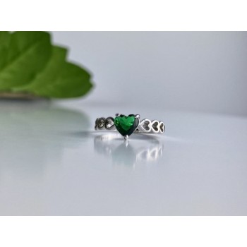 925 Sterling Silver Green CZ 