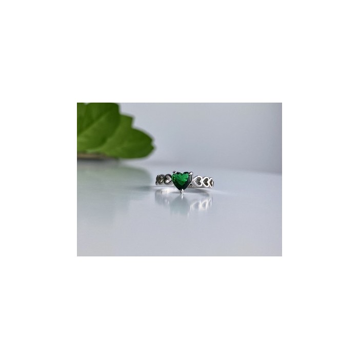 925 Sterling Silver Green CZ 