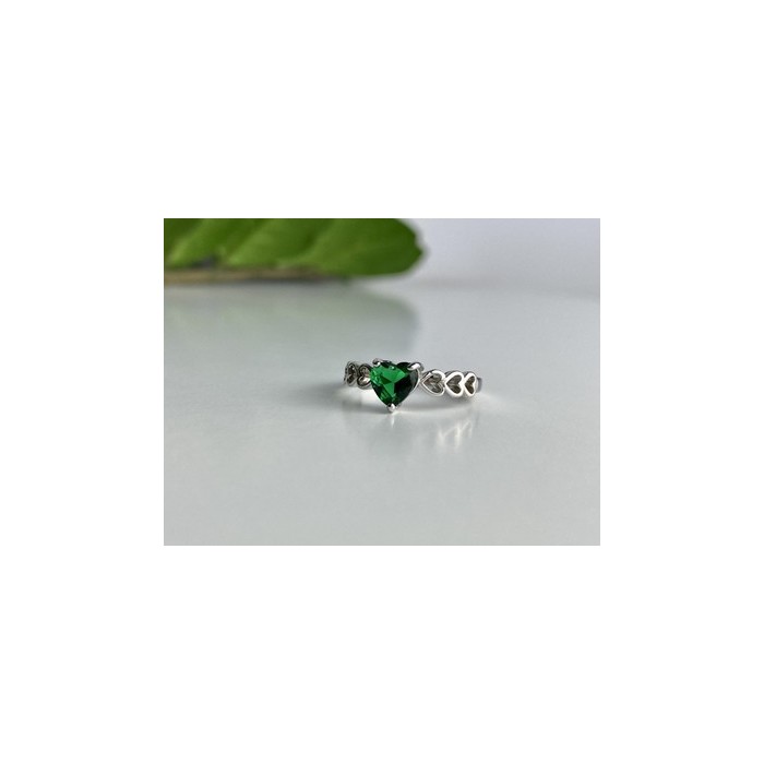 925 Sterling Silver Green CZ 