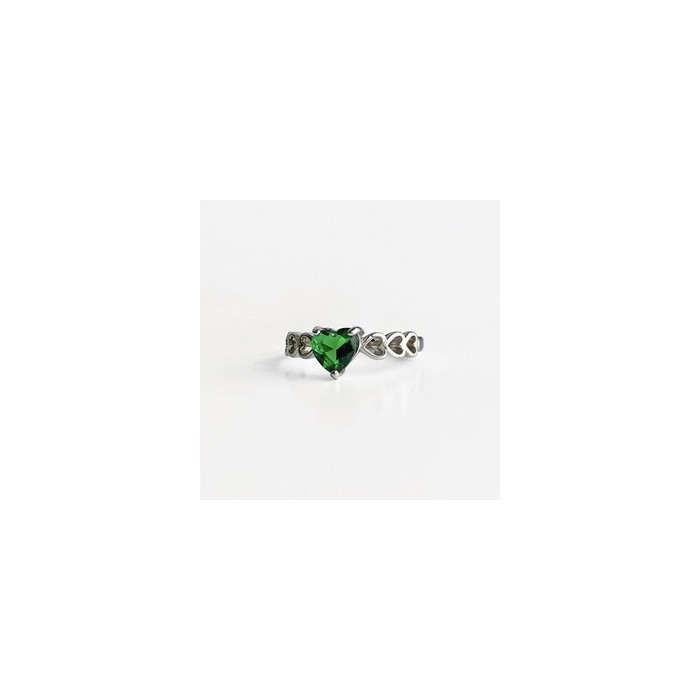 925 Sterling Silver Green CZ 