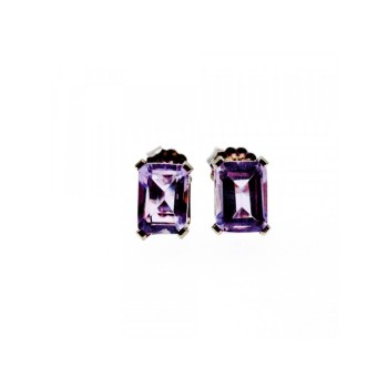 925 Sterling Silver Amethyst Stud Earrings