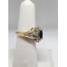 14K YELLOW GOLD SAPPHIRE & DIAMONDS RING  SIZE 5.5