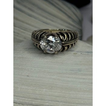 Kabana 925 Sterling Silver Cz Ring Size 6