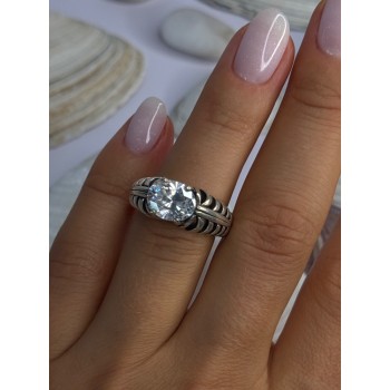 Kabana 925 Sterling Silver Cz Ring Size 6