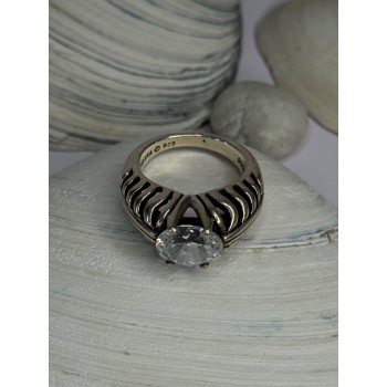 Kabana 925 Sterling Silver Cz Ring Size 6