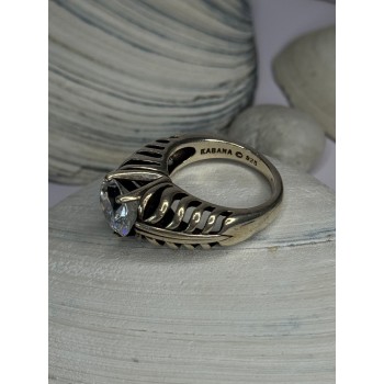 Kabana 925 Sterling Silver Cz Ring Size 6