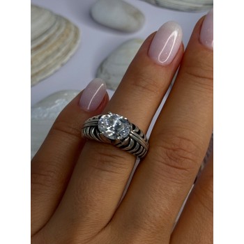 Kabana 925 Sterling Silver Cz Ring Size 6