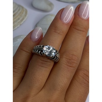 Kabana 925 Sterling Silver Cz Ring Size 6