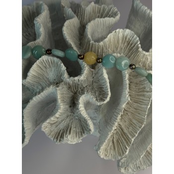 Beautiful 925 Sterling Silver Amazonite Stones Bracelet Length 7.5