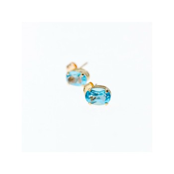 14K YELLOW GOLD TOPAZ STUD EARRINGS