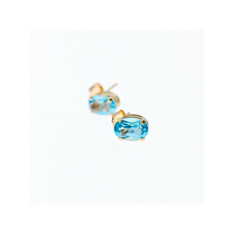 14K YELLOW GOLD TOPAZ STUD EARRINGS