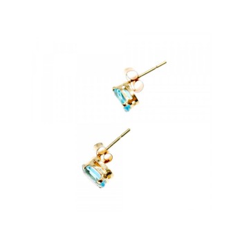 14K YELLOW GOLD TOPAZ STUD EARRINGS