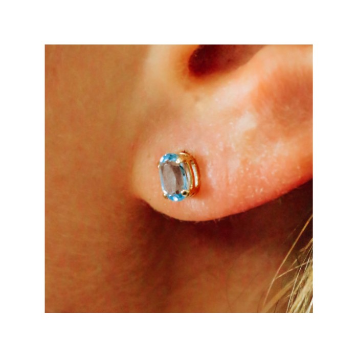 14K YELLOW GOLD TOPAZ STUD EARRINGS