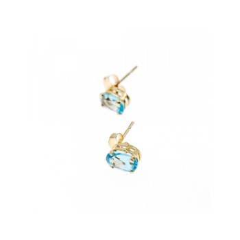 14K YELLOW GOLD TOPAZ STUD EARRINGS