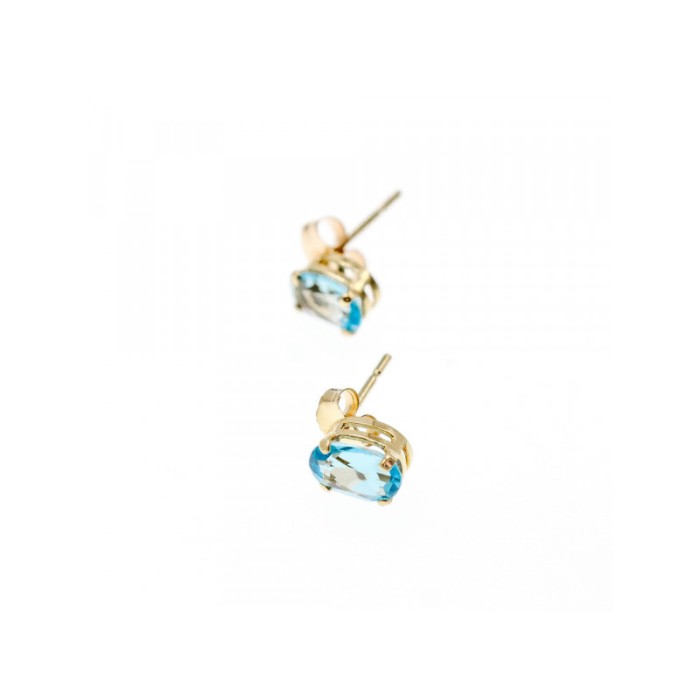14K YELLOW GOLD TOPAZ STUD EARRINGS