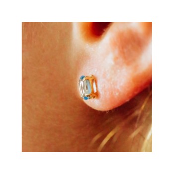 14K YELLOW GOLD TOPAZ STUD EARRINGS