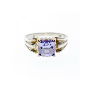 VINTAGE 925 STERLING SILVER AMETHYST RING SIZE 11.75
