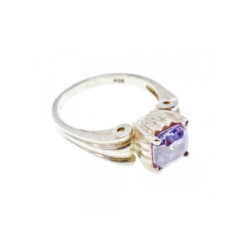 VINTAGE 925 STERLING SILVER AMETHYST RING SIZE 11.75