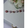 Ati 925 Sterling Silver Pink Evil Eye Bracelet Length 7 Inch