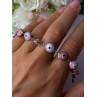 Ati 925 Sterling Silver Pink Evil Eye Bracelet Length 7 Inch