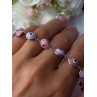 Ati 925 Sterling Silver Pink Evil Eye Bracelet Length 7 Inch