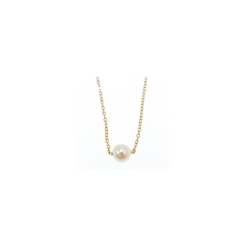 CHILDREN'S 14K YELLOW GOLD PEARL CHAIN WITH PENDANT