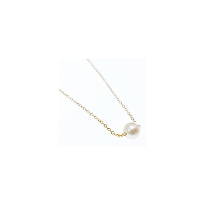 CHILDREN'S 14K YELLOW GOLD PEARL CHAIN WITH PENDANT
