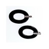 925 Sterling Silver Black Jewelry Glass & CZ Earrings