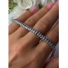 925 Sterling Silver Fas 3 Diamonds Bracelet Length 7.5 Inch