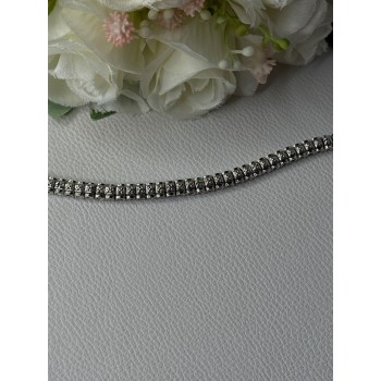 925 Sterling Silver Fas 3 Diamonds Bracelet Length 7.5 Inch