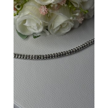 925 Sterling Silver Fas 3 Diamonds Bracelet Length 7.5 Inch