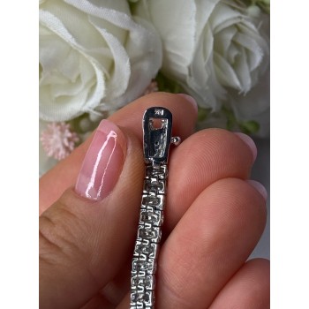 925 Sterling Silver Fas 3 Diamonds Bracelet Length 7.5 Inch