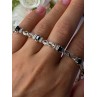 925 Sterling Silver Gold Plated Sapphire Bracelet Length 8.5 Inch