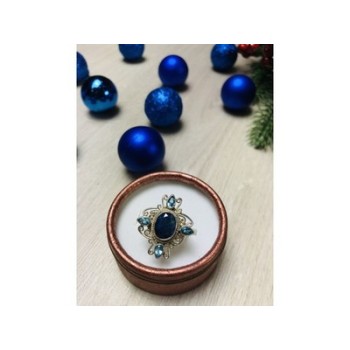 925 Sterling Silver Spinel & Aquamarines Ring Size 6.5