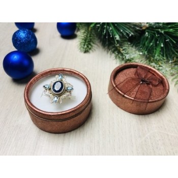 925 Sterling Silver Spinel & Aquamarines Ring Size 6.5