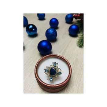 925 Sterling Silver Spinel & Aquamarines Ring Size 6.5