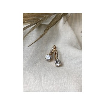 925 Sterling Silver Gold Plated CZ Earrings