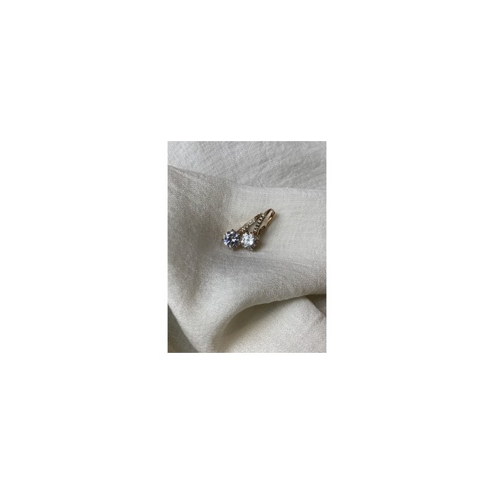 925 Sterling Silver Gold Plated CZ Earrings