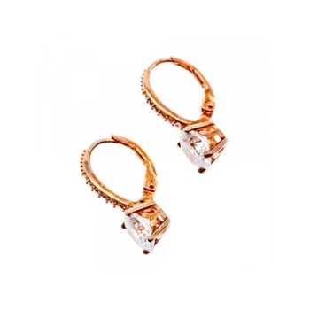 925 Sterling Silver Gold Plated CZ Earrings